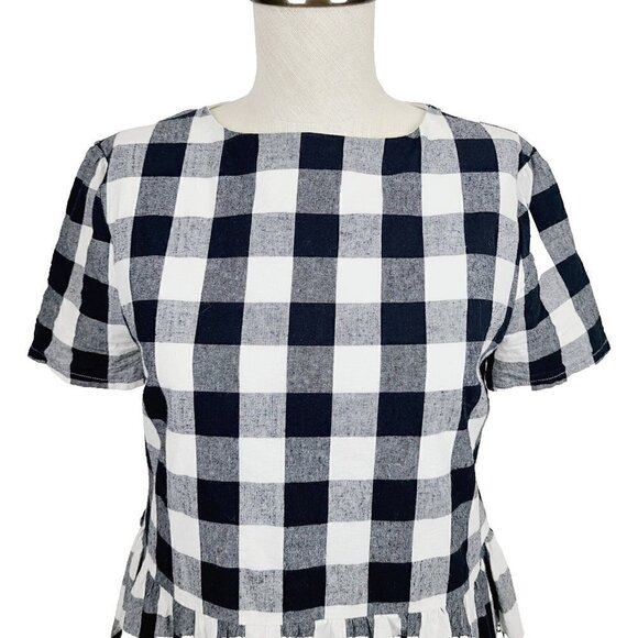 Rachel Parcell The Buffalo Plaid Dress XS Black White A-Line‎ Above Knee … - Picture 3 of 7